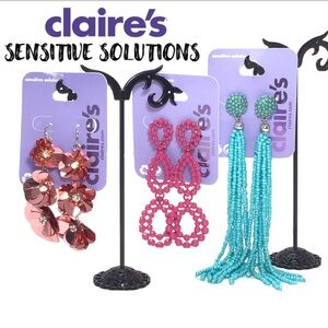 (3) Claire’s Fashion Boho Dangle Earrings- L12